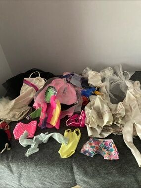 Barbie & doll clothes and two penny brite dresses